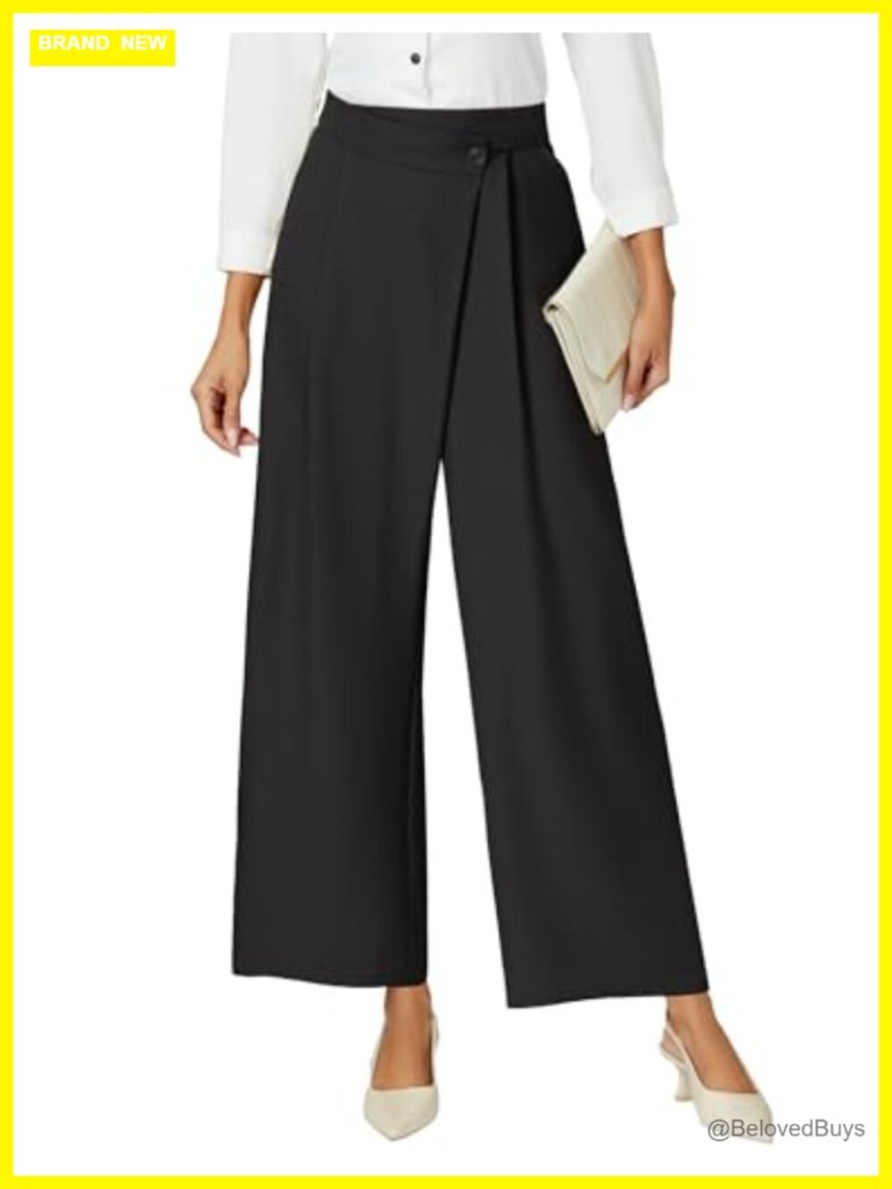 High Waisted Wide Leg Dress Pants with Pockets Business Casual